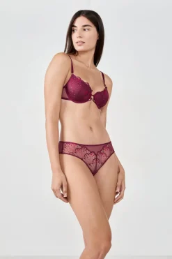Hot ETAM Braguitas de encaje BURDEOS GRANATE