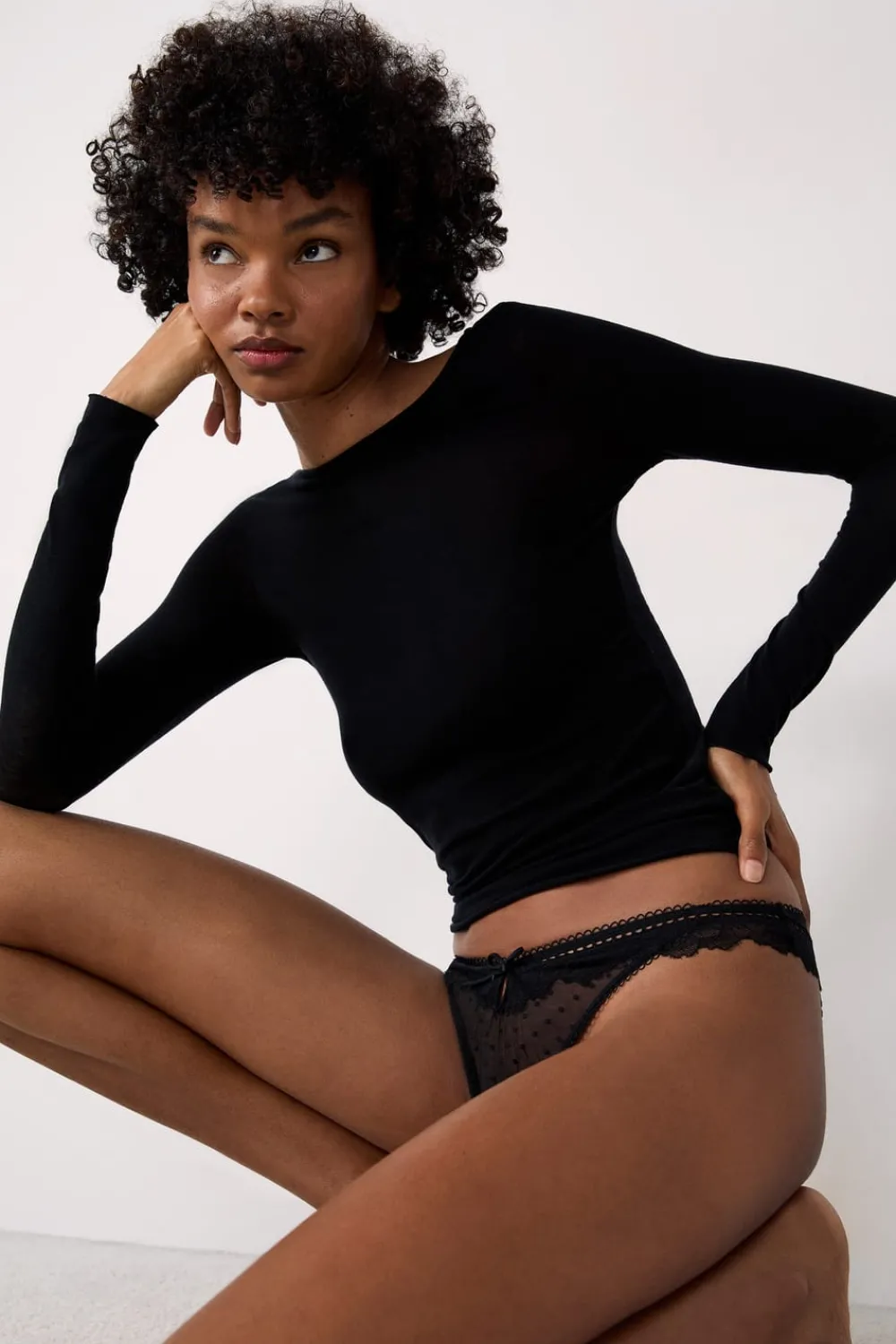 Sale ETAM Braguitas de tul y encaje NEGRO