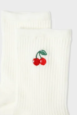 Discount ETAM Calcetines acanalados con algodón y estampado de cerezas crudo