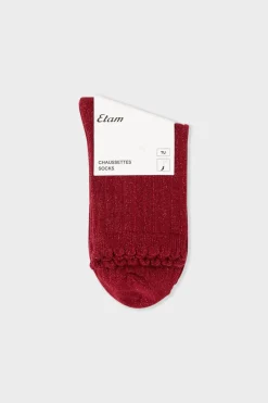 Outlet ETAM Calcetines brillantes con algodón ar&aacute;ndano