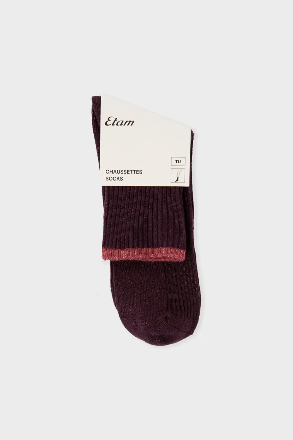 ETAM Calcetines brillantes con algodón MORADO