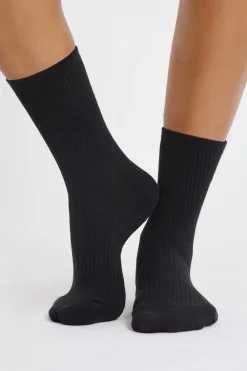 New ETAM Calcetines con efecto acanalado NEGRO