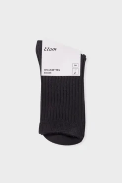 Clearance ETAM Calcetines con efecto acanalado NEGRO