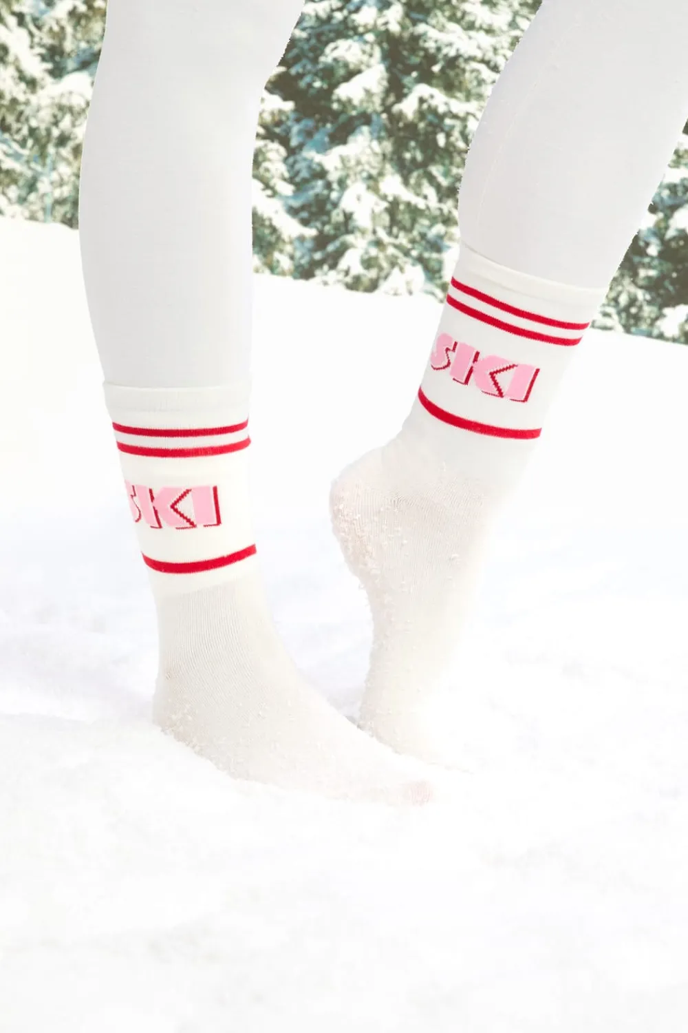 ETAM Calcetines con letras de algodón CRUDO