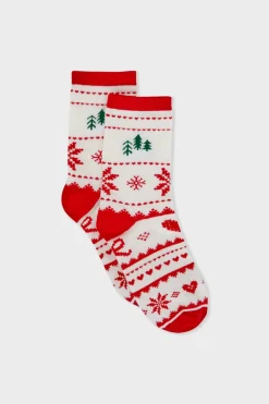 Sale ETAM Calcetines con motivos de punto fino CRUDO