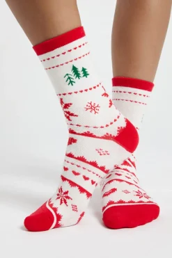 Sale ETAM Calcetines con motivos de punto fino CRUDO