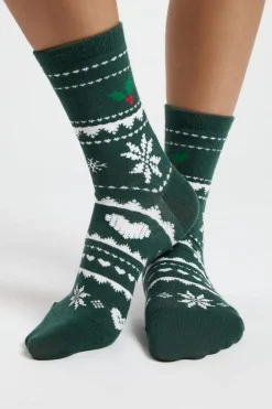 New ETAM Calcetines con motivos de punto fino VERDE