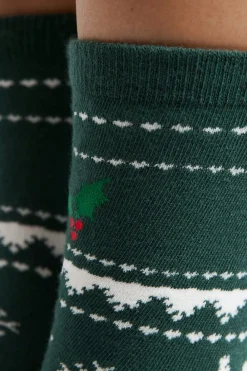 New ETAM Calcetines con motivos de punto fino VERDE