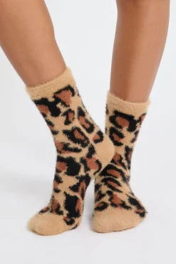 Discount ETAM Calcetines de punto grueso con estampado de leopardo MARR&Oacute;N