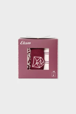 New ETAM Calcetines estampados con algodón BURDEOS GRANATE
