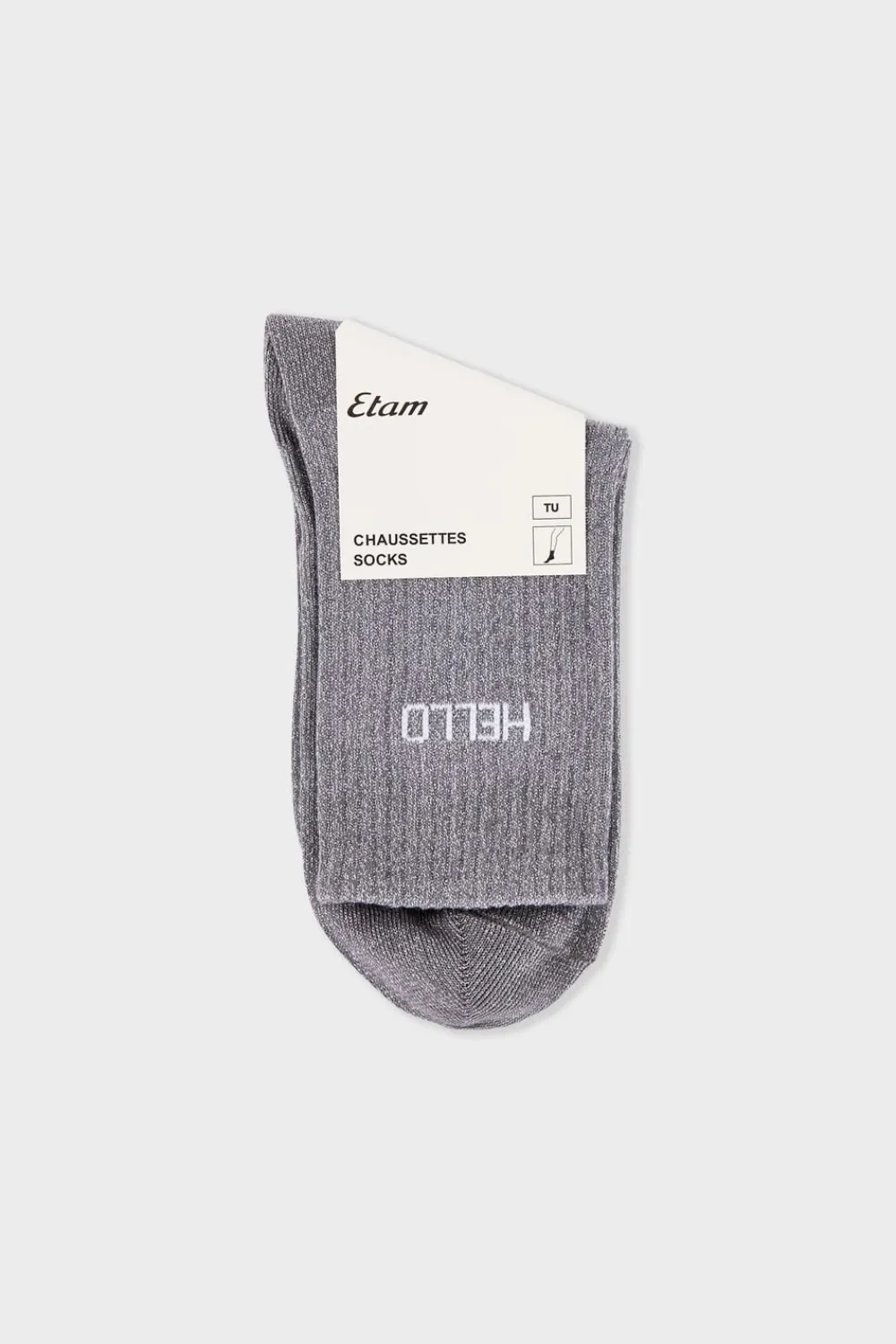 Best ETAM Calcetines irisados con letras GRIS