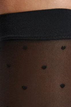 ETAM Calcetines transparentes estampados NEGRO