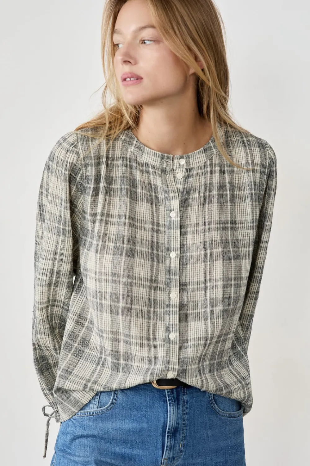 ETAM Camisa a cuadros GRIS CLAIR