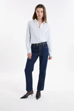 ETAM Camisa a rayas con algodón AZUL CIELO
