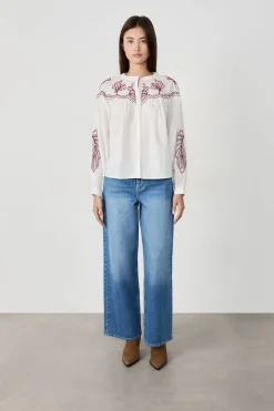 Outlet ETAM Camisa bordada BEIGE