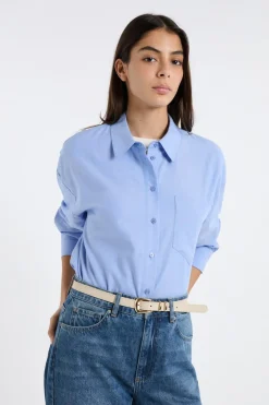Online ETAM Camisa de algodón AZUL