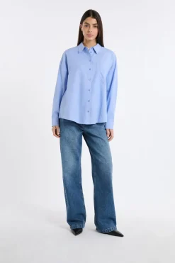 Online ETAM Camisa de algodón AZUL