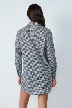 Best ETAM Camisa de algodón ESTAMPADO FONDO BLANCO