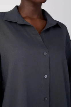Hot ETAM Camisa de lino ANTRACITA