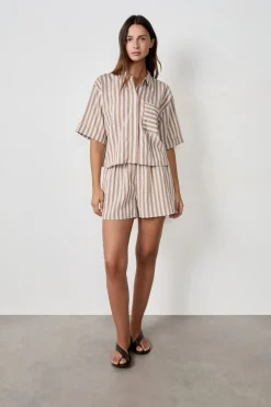 Discount ETAM Camisa de manga corta a rayas ESTAMPADO