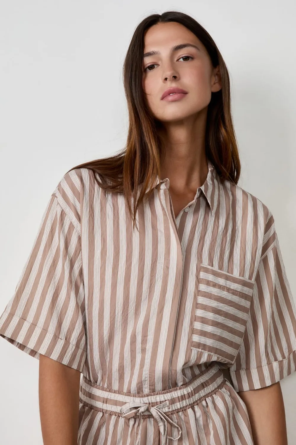 Discount ETAM Camisa de manga corta a rayas ESTAMPADO