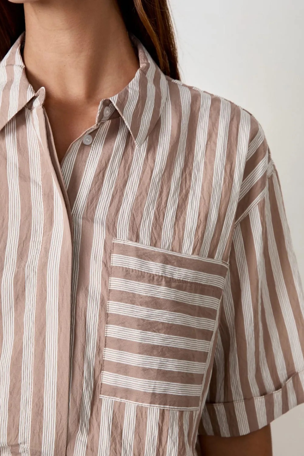 Discount ETAM Camisa de manga corta a rayas ESTAMPADO
