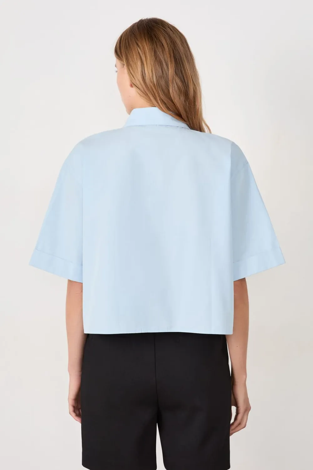 Sale ETAM Camisa de manga corta de algodón AZUL CLARO