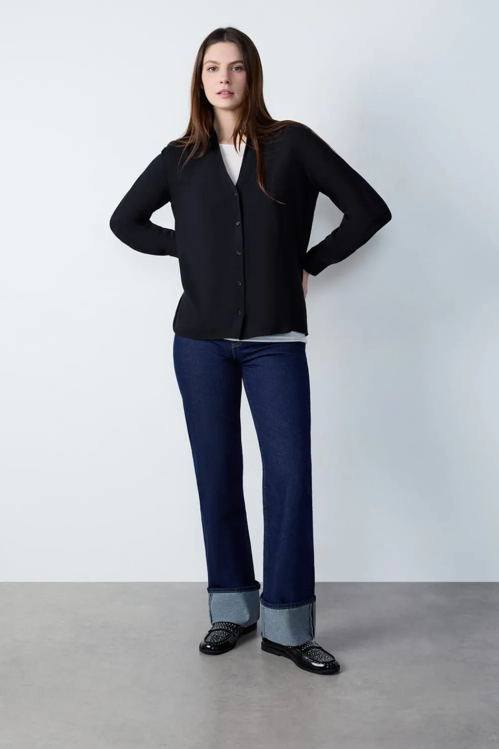 Hot ETAM Camisa de manga larga NEGRO