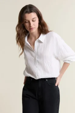 Best ETAM Camisa de manga larga BLANCO