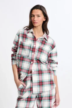 New ETAM Camisa de pijama a cuadros ROJO