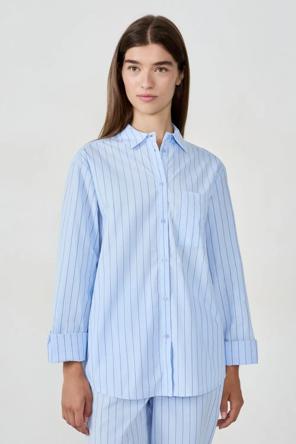 Discount ETAM Camisa de pijama a rayas AZUL CIELO