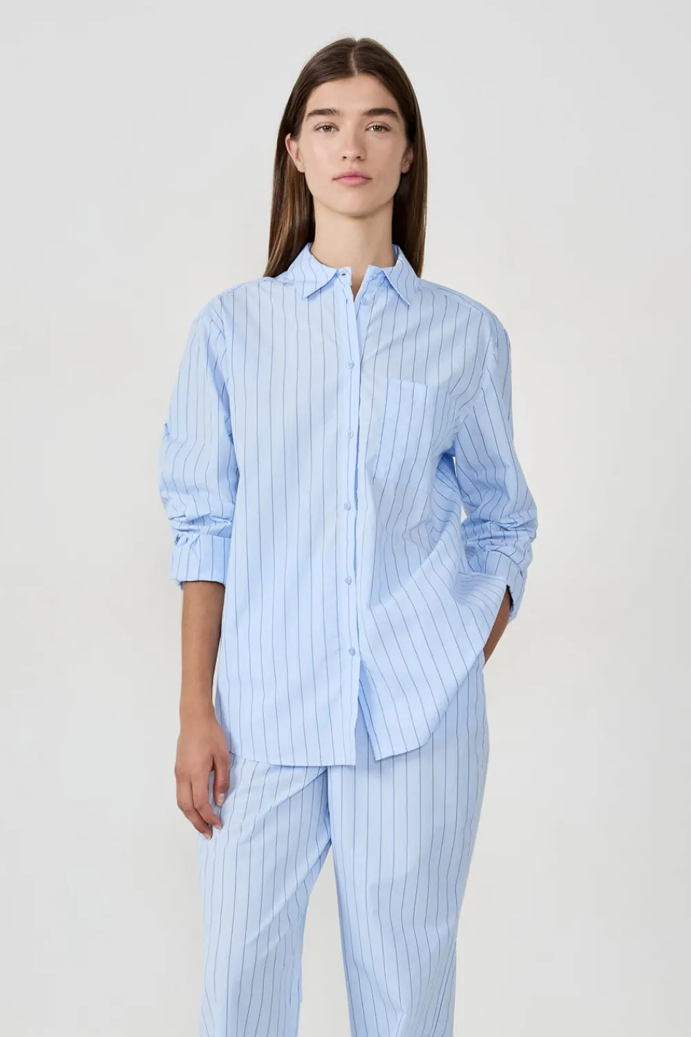 Discount ETAM Camisa de pijama a rayas AZUL CIELO