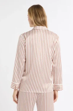 Hot ETAM Camisa de pijama a rayas de satén IMP FD CRUDO