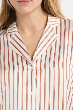 Hot ETAM Camisa de pijama a rayas de satén IMP FD CRUDO
