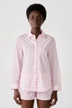 Clearance ETAM Camisa de pijama con corazones ROSA CHICLE