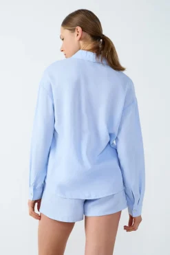 Outlet ETAM Camisa de pijama de lino AZUL
