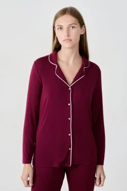 ETAM Camisa de pijama de manga larga BURDEOS GRANATE