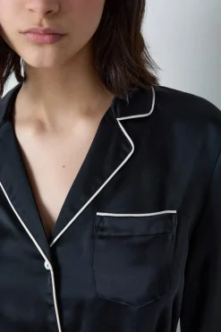 Hot ETAM Camisa de pijama de satén NEGRO