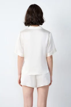 Sale ETAM Camisa de pijama de seda de manga corta PERLA