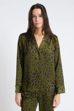 Hot ETAM Camisa de pijama estampada KAKI