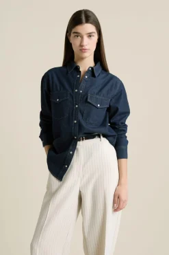 Online ETAM Camisa efecto denim AZUL NOCHE