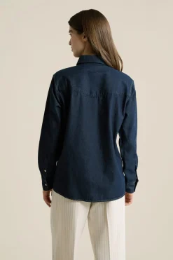 Online ETAM Camisa efecto denim AZUL NOCHE