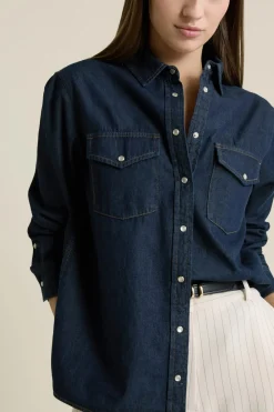 Online ETAM Camisa efecto denim AZUL NOCHE