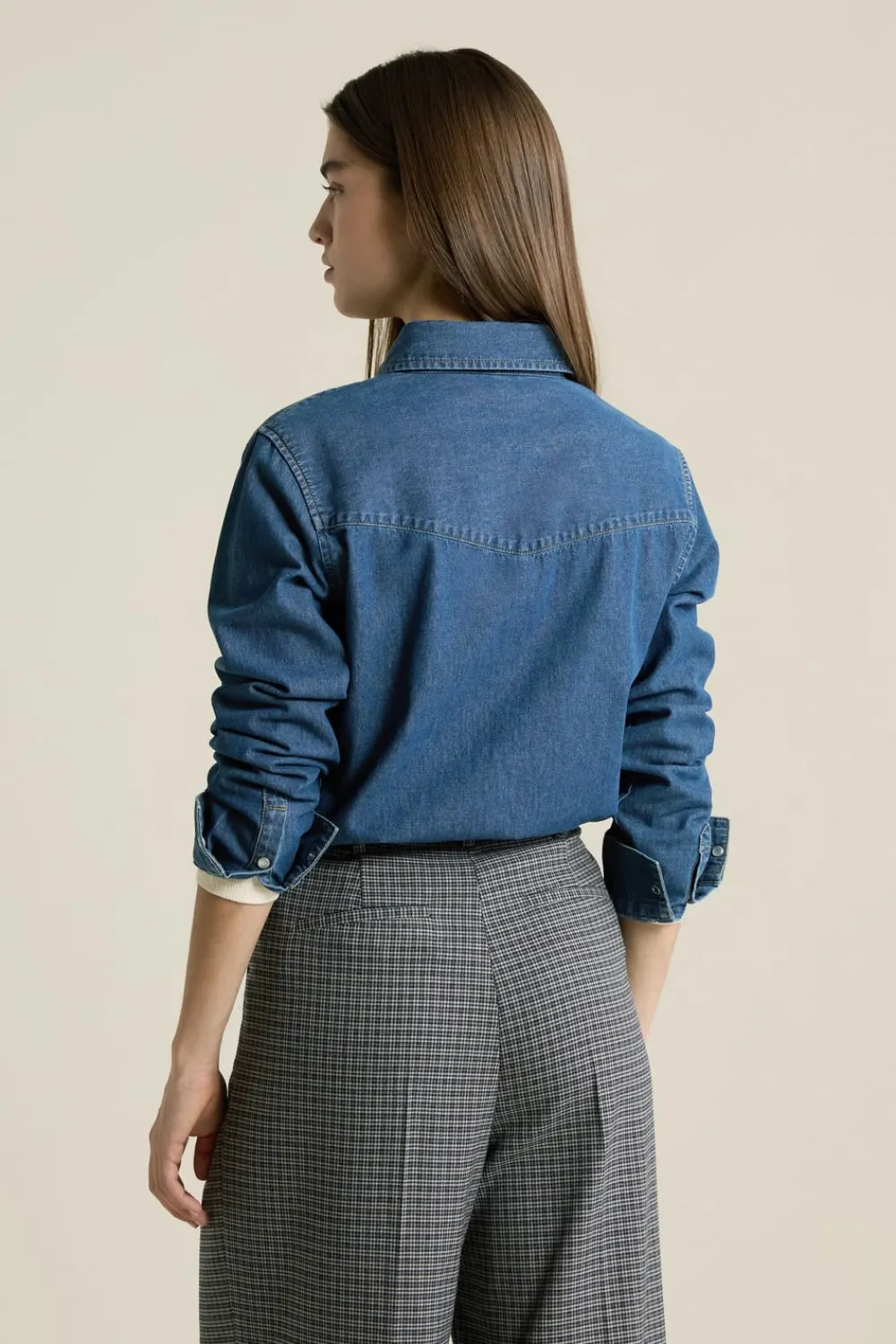 Hot ETAM Camisa efecto denim AZUL ROYAL