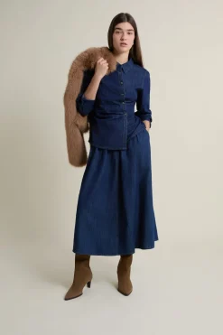 Sale ETAM Camisa efecto vaquero de algodón azul denim