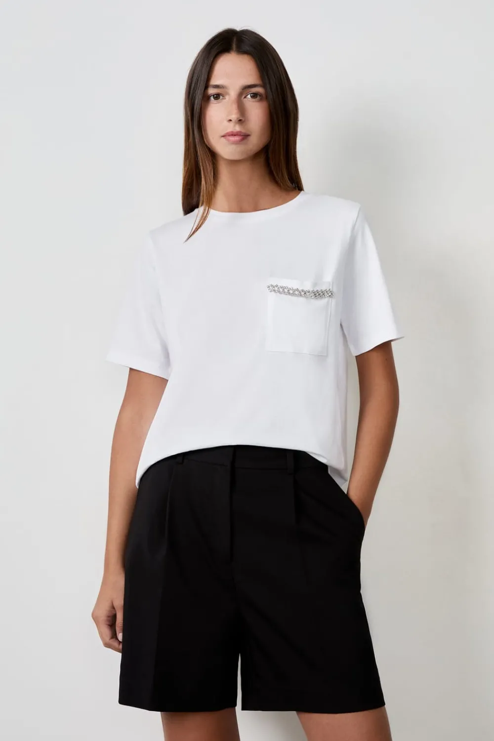 Sale ETAM Camiseta con bolsillo delantero BLANCO