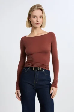 Online ETAM Camiseta con cuello barco y lana MARR&Oacute;N