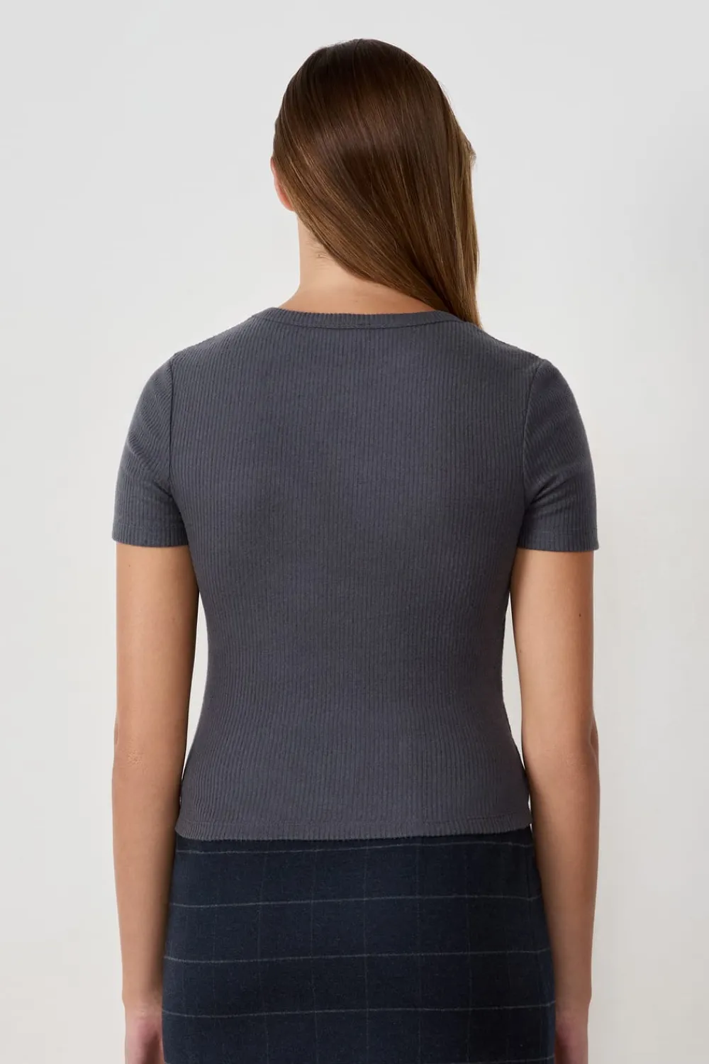 New ETAM Camiseta de cuello redondo y manga corta ANTRAZIT