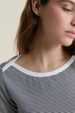 Outlet ETAM Camiseta de cuello redondo a rayas INDIGO