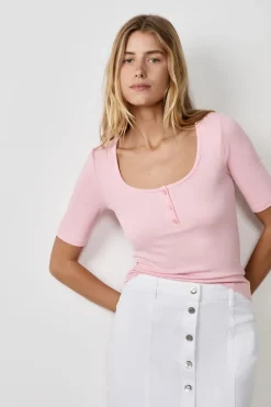 Clearance ETAM Camiseta de manga 3/4 ROSA CLARO